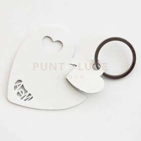 Porta chiavi cuori bianco in ferro