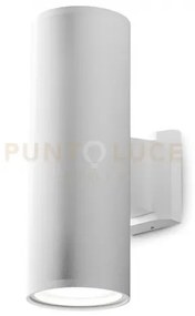 Ges1007- applique in alluminio 2 luci attacco e27 colore bianco ip65