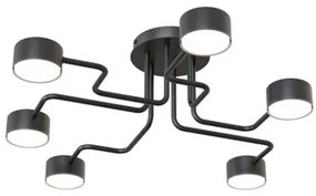 Lampada da soffitto in acciaio KURAGE 6 nera 6xGX53
