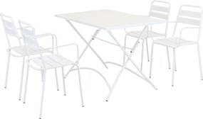 ROMANUS - set tavolo in metallo cm 110 x 70 x 72 h con 4 poltrone Romanus