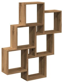 Mensola a muro a cubo artigianale 78x15x93 cm legno multistrato