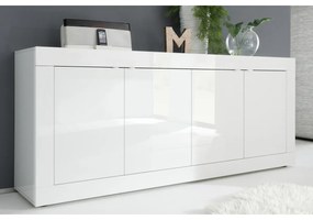 Credenza design bianco laccato lucido 4 ante L207 cm LATTE