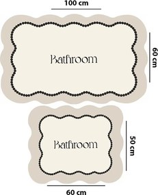 Set di tappetini per il bagno color crema 2 pz 60x100 cm Bounde – Foutastic