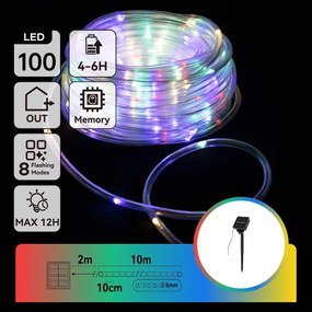 Aigostar - Catena luminosa solare LED 100xLED/8 funzioni 12m IP65 multicolore