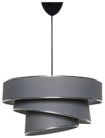 Lampadario color antracite/argentato con paralume in tessuto ø 40 cm Couper – Opviq lights