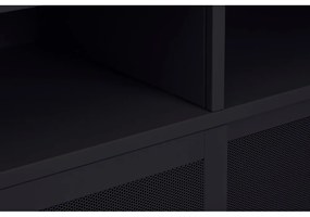 Armadietto nero in metallo con porte scorrevoli 90x180x40 cm Veep – Unique Furniture