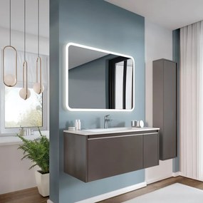 Mobile da bagno sotto lavabo Cielo grigio tortora L 100 cm 1 cassetto 1 anta, lavabo non incluso