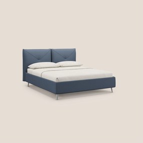 Adone letto imbottito contenitore a doppia pannellatura in bouclet impermeabile T07 blu