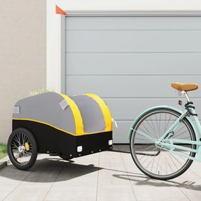 Rimorchio Da Bici Nero E Giallo 45 Kg İn Ferro /