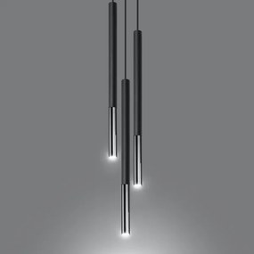 Sollux SL.0887 - Lampadario a sospensione con filo MOSAIC 3xG9/12W/230V nero/cromo