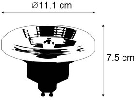 Set di 5 lampadine LED dimmerabili GU10 3-step Dim-to-Warm AR111 11W 620lm 2000-3000K