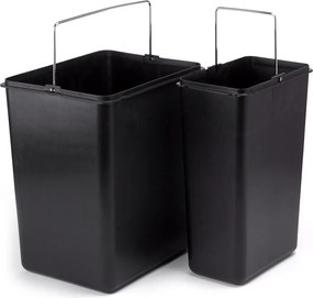 Cestino per la spazzatura color argento opaco in acciaio per raccolta differenziata/con pedale 18+8 l Tri Selectif – MSV