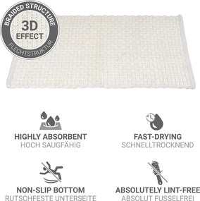 Tappetino per il bagno bianco in tessuto 50x80 cm Ecoli – Wenko