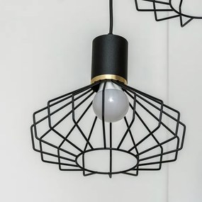 Lampadario a sospensione con cavo SOLANO 3xE27/15W/230V nero/oro