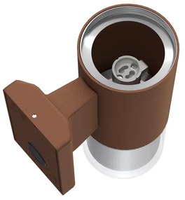 Applique Cilindrica Bidirezionale Corten IP54 con 2 basi GU10