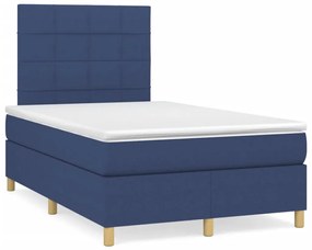 Letto A Molle Con Materasso E Led Blu 120x190 Cm İn Tessuto /