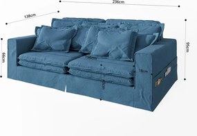 Divano blu 236 cm Nora – Ropez