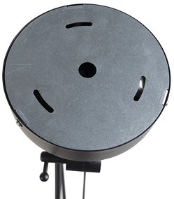 Lampada a sospensione nera con paralumi in velluto ocra con oro 35 cm - Blitz