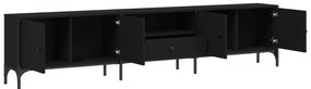 Mobile tv con cassetto nero 200x25x44 cm in legno multistrato