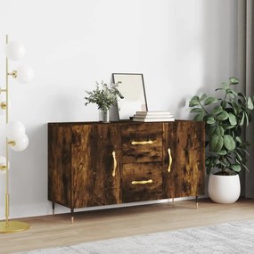 Credenza Rovere Fumo 100x36x60 Cm İn Legno Multistrato /