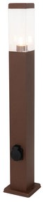 Lampada da esterno color ruggine 80 cm con attacco IP44 - Malios