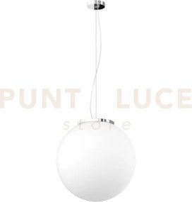 Mars sospensione montatura cromo vetro bianco d.35 cm 1 luce attacc...
