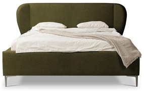 Letto matrimoniale imbottito verde scuro con rete inclusa 180x200 cm Makana – Makamii