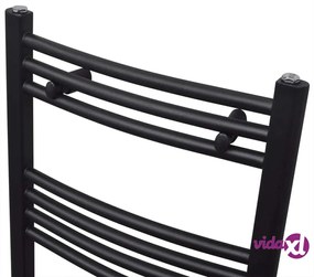 vidaXL Radiatore Centrale Portasciugamano Curvo Nero 500 x 1160 mm