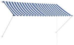 Tenda da Sole Retrattile 250x150 cm Blu e Bianco