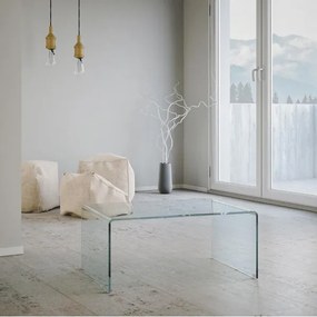 Tavolino in vetro trasparente GALAXY 80x55x35 cm