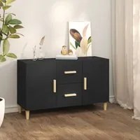 Credenza Nera 100x36x60 cm in Legno Multistrato cod mxl 64621