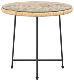 Tavolo da Pranzo Ø80 cm Vetro Temperato e Acciaio