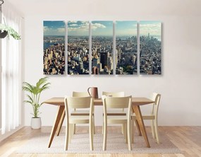 Quadri 5 pezzi – Vista sul centro affascinante di New York