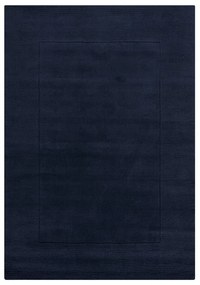 Tappeto blu scuro in lana tessuto a mano 200x290 cm Textured Wool Border – Flair Rugs