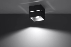 Plafoniera Quadrata da Soffitto in Alluminio LOBO G9 Nera da interno