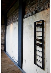 Portabottiglie in metallo nero da parete 42x120x6 cm Macaben - Light &amp; Living