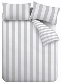 Biancheria da letto singola bianco-grigia 135x200 cm Cove Stripe - Catherine Lansfield