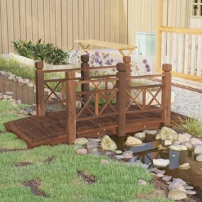 Ponte Giardino Ringhiere 150x67x56cm Legno Massello Abete Rosso /