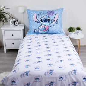 Set copripiumino e federa da bambini blu in cotone per letto singolo 140x200 cm Lilo and Stitch "Wave" – Jerry Fabrics