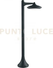 Paletto led alyson nero 12w 1300lm 4000k ip44 28x91cm in alluminio