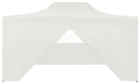 Gazebo Professionale Pieghevole 4 Pareti 3x4m Acciaio Bianco