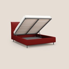 Izumi letto imbottito contenitore con piedi alti in tessuto smacchiabile T05 rosso