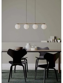 Redo 01-3155 - Lampadario a sospensione con filo BOWLING 4xE27/42W/230V oro