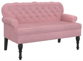 Panca con schienale rosa 119,5x64,5x75 cm in velluto