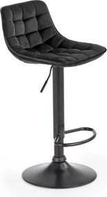 Sgabello da bar H-95 in velluto nero