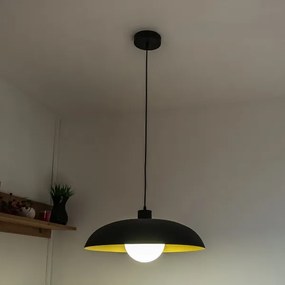 Lampadario a sospensione ECLIPSE 1xE27/15W/230V nero/oro