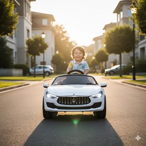 Macchina Elettrica per Bambini 12V con Licenza Maserati Ghibli Bianca...