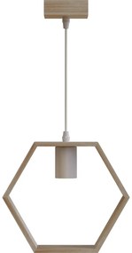 Aigostar - Lampada a sospensione LED in legno su cavo 1xE27/9W/230V 2200K pino