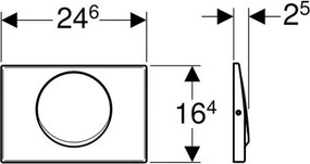 Geberit 115.751.00.1 - Pulsante di scarico Mambo 24,6x16,4 cm in acciaio inox