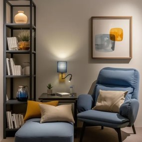 Brilagi - Applique a LED NUBILA WOOD 1xE27/25W/230V+ LED/3W quercia/blu scuro